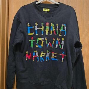 Chinatown Market City Aerobics Graphic Crewneck Sweatshirt Black Large L
